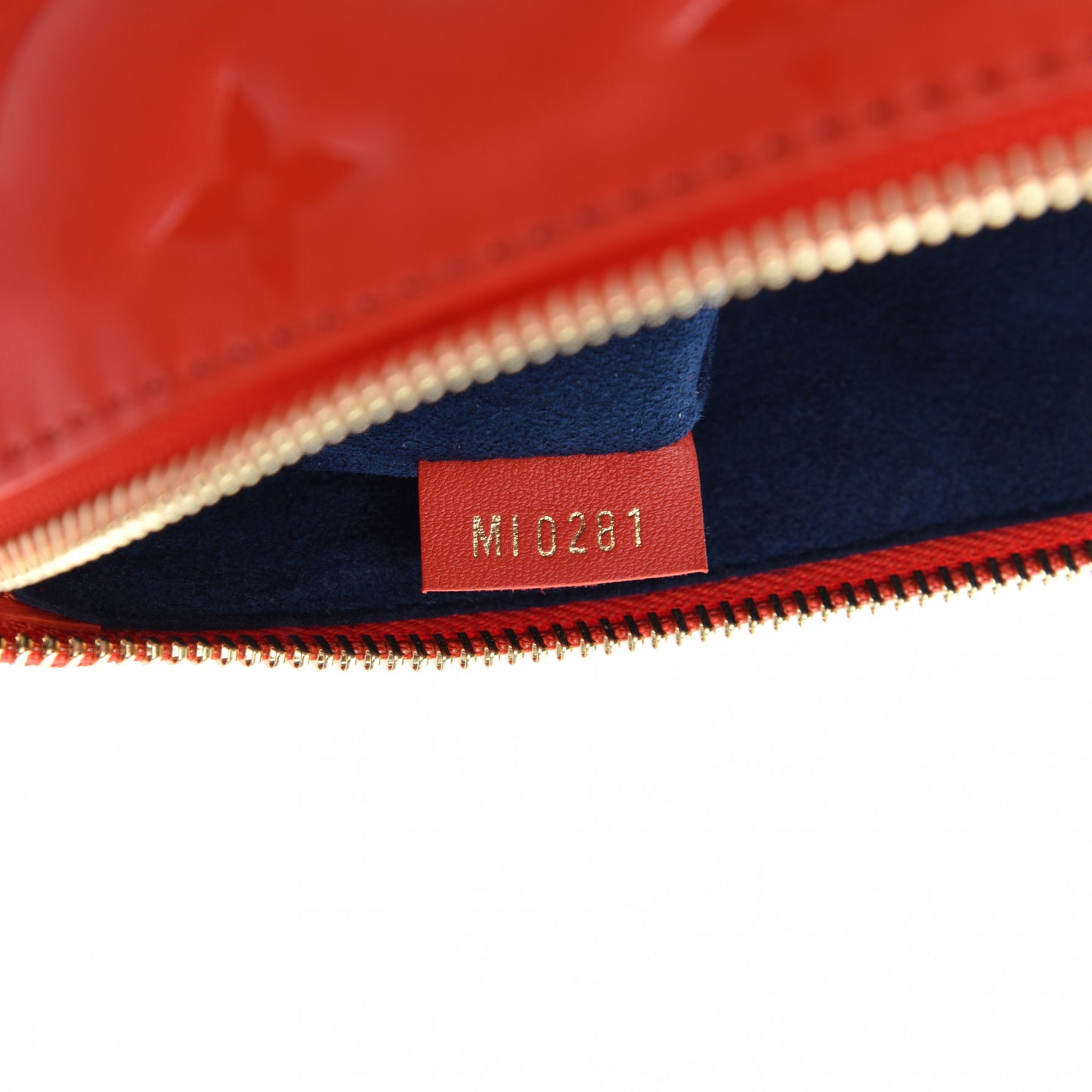 Lambskin Embossed Monogram Coussin PM Red