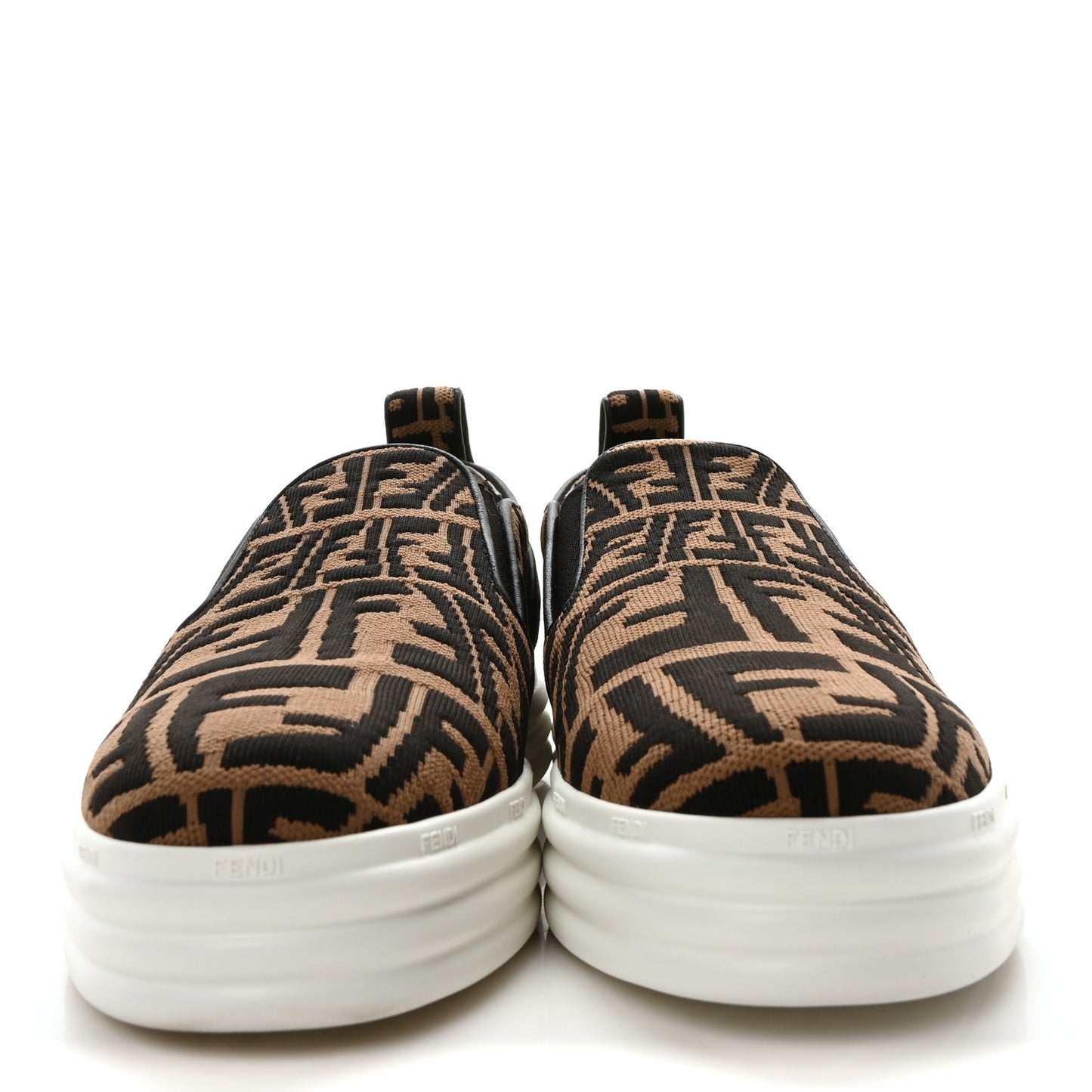 X SARA COLEMAN Canvas FF Vertigo Embroidered Womens Rise Slip On Sneakers 39 Tobacco Black
