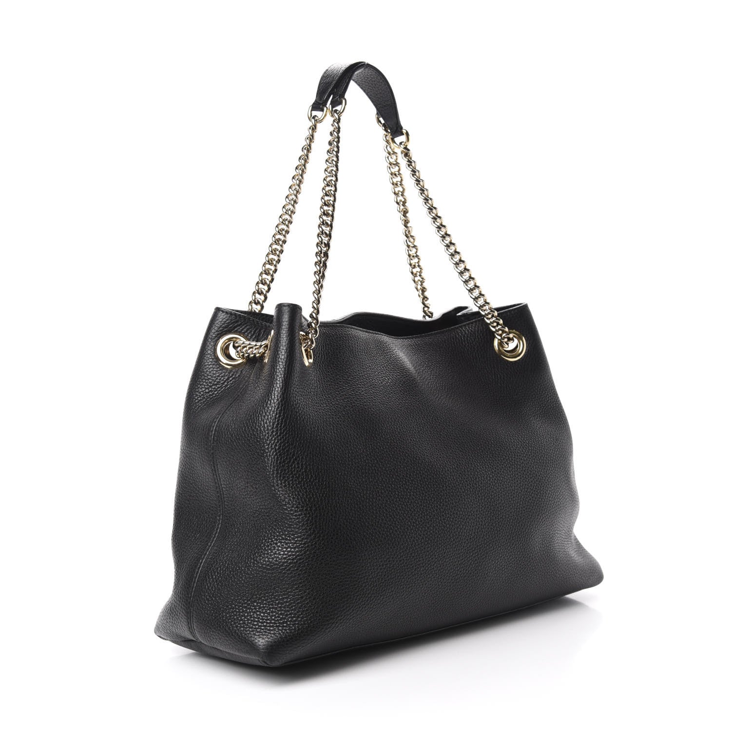 Gucci Pebbled Calfskin Medium Soho Chain Shoulder Bag Black 3 of 11