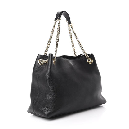 Gucci Pebbled Calfskin Medium Soho Chain Shoulder Bag Black 3 of 11