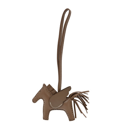 Hermes Milo Lambskin Grigri Rodeo Pegase Horse Bag Charm PM Etoupe 1 of 5