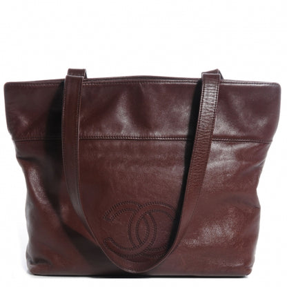 Chanel Leather CC Tote Brown 1 of 7