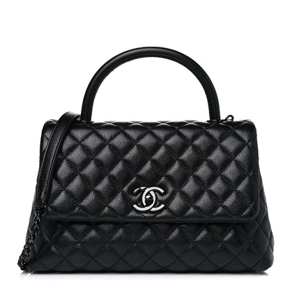Chanel Caviar Quilted Small Coco Handle Flap So Black 1 of 15