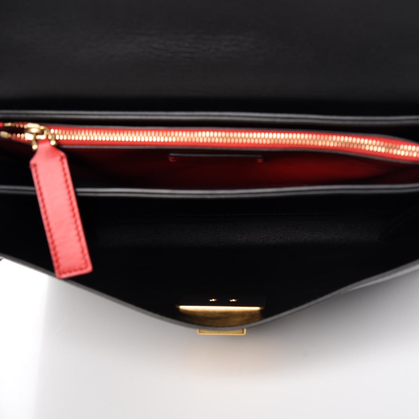 Smooth Calfskin Medium Vring Shoulder Bag Rouge Pur Cerise Black