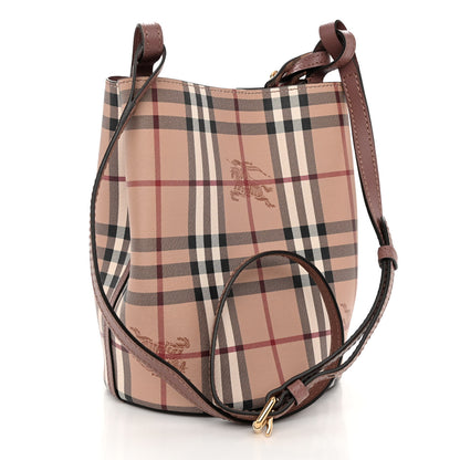 Burberry Haymarket Check Colours Small Lorne Bucket Crossbody Elderberry 3 of 9