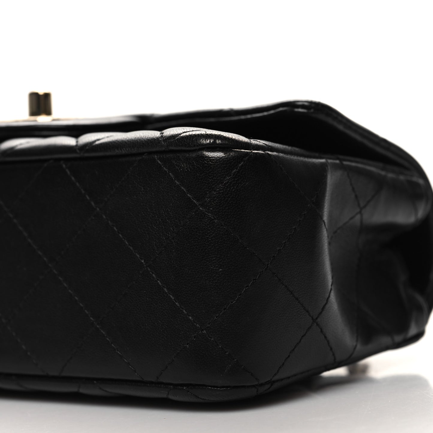 Lambskin Quilted Mini Rectangular Flap Black