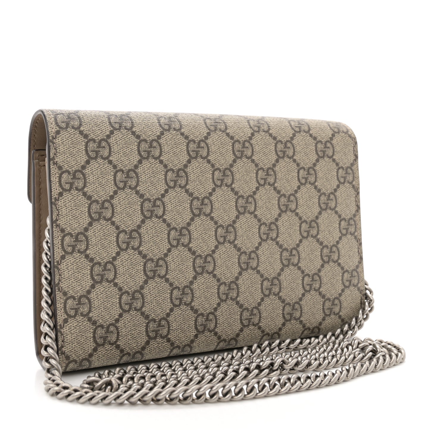 GG Supreme Monogram Mini Dionysus Chain Wallet Beige Taupe
