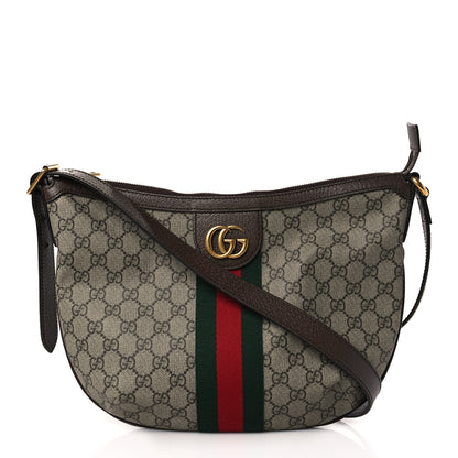 Gucci GG Supreme Monogram Web Small Ophidia Half Moon Hobo Brown 1 of 10