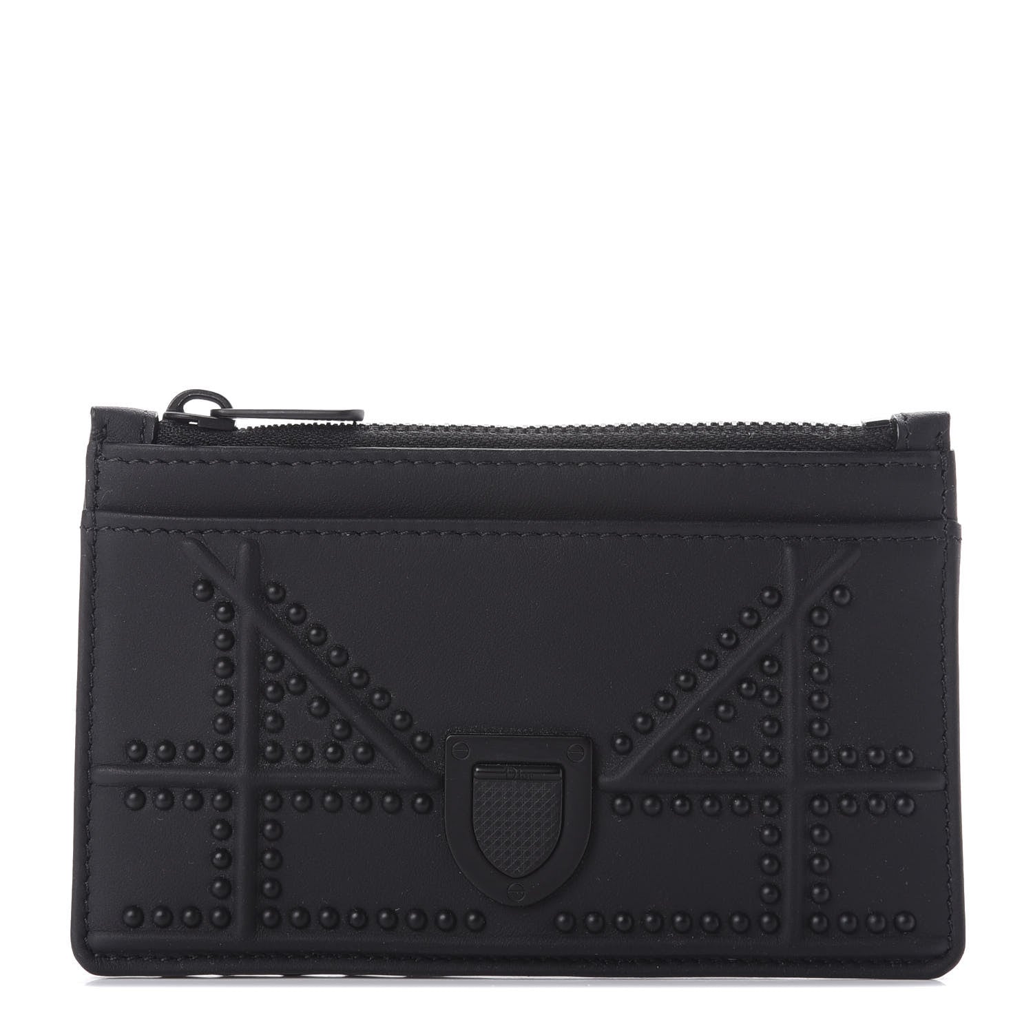 Christian Dior Ultra Matte Calfskin Studded Diorama Card Holder Black 1 of 6