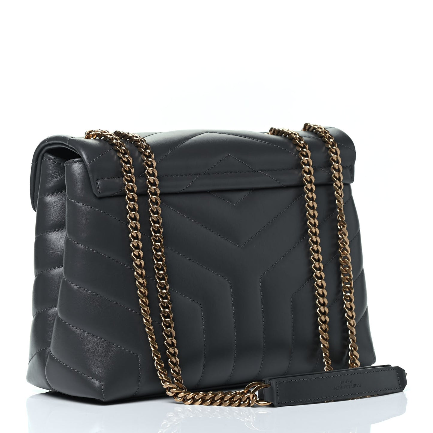 Calfskin Y Quilted Monogram Small Loulou Chain Satchel Storm