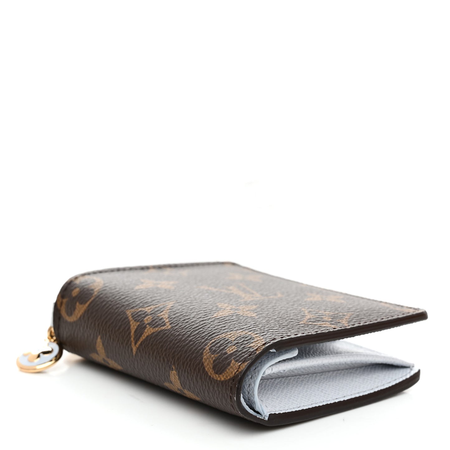 Monogram LV Charms Pocket Wallet Azure Blue