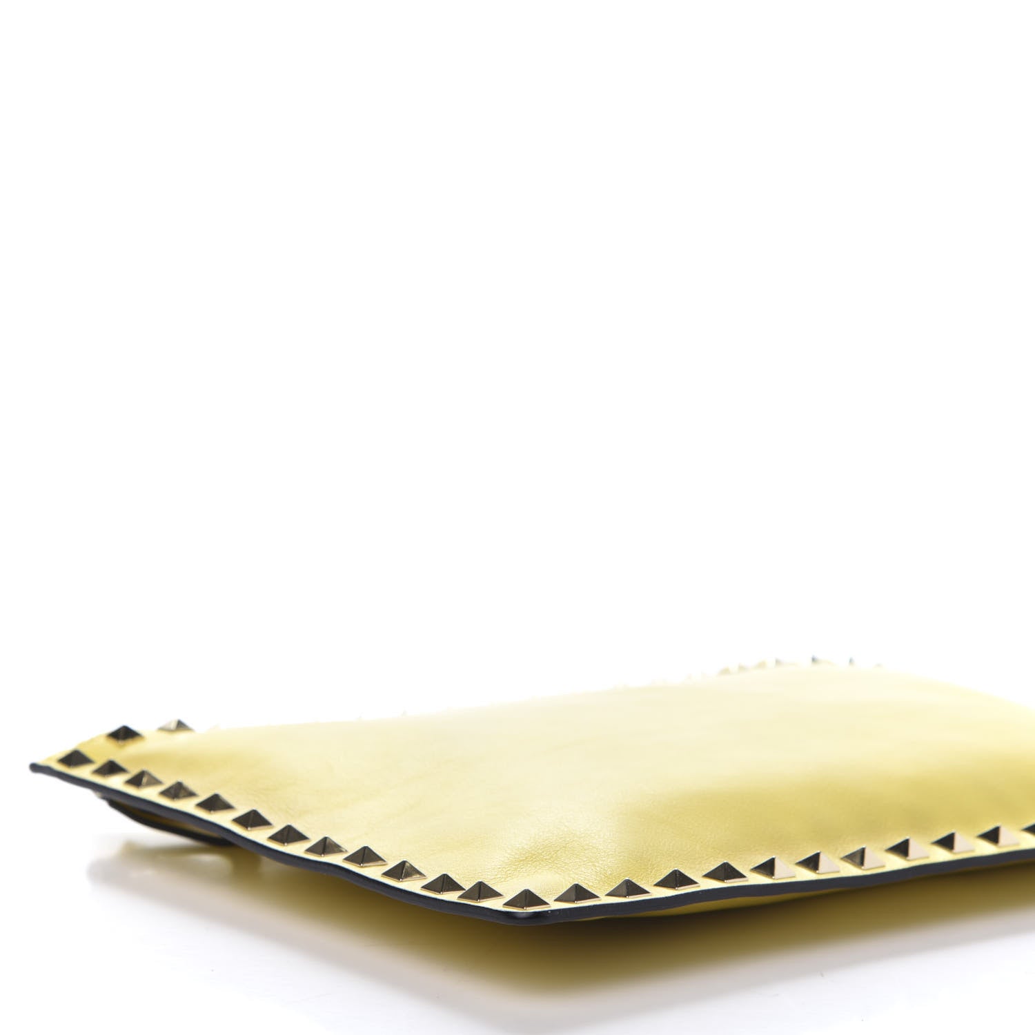Valentino Garavani Vitello Large Rockstud Zip Pouch Yellow 6 of 10