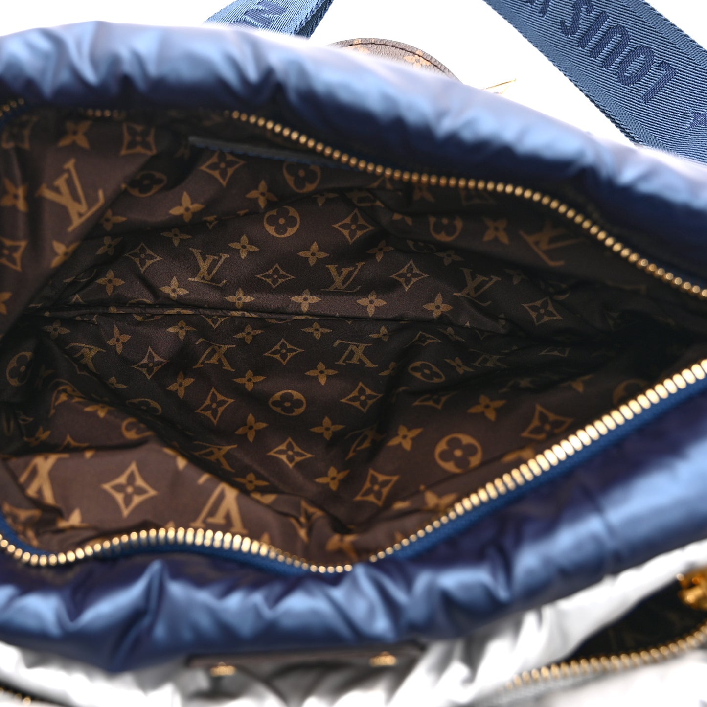 Econyl Monogram Pillow Maxi Multi Pochette Accessories Navy Silver