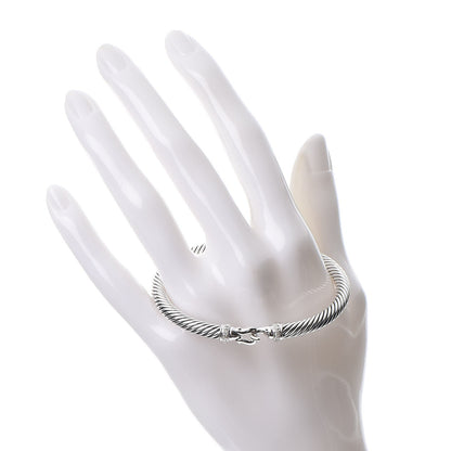 David Yurman Sterling Silver Diamond 5mm Cable Buckle Bracelet 2 of 4