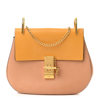 Chloe Grained Calfskin Lambskin Bi-Color Drew Shoulder Bag Wet Sand Sunflower 1 of 8