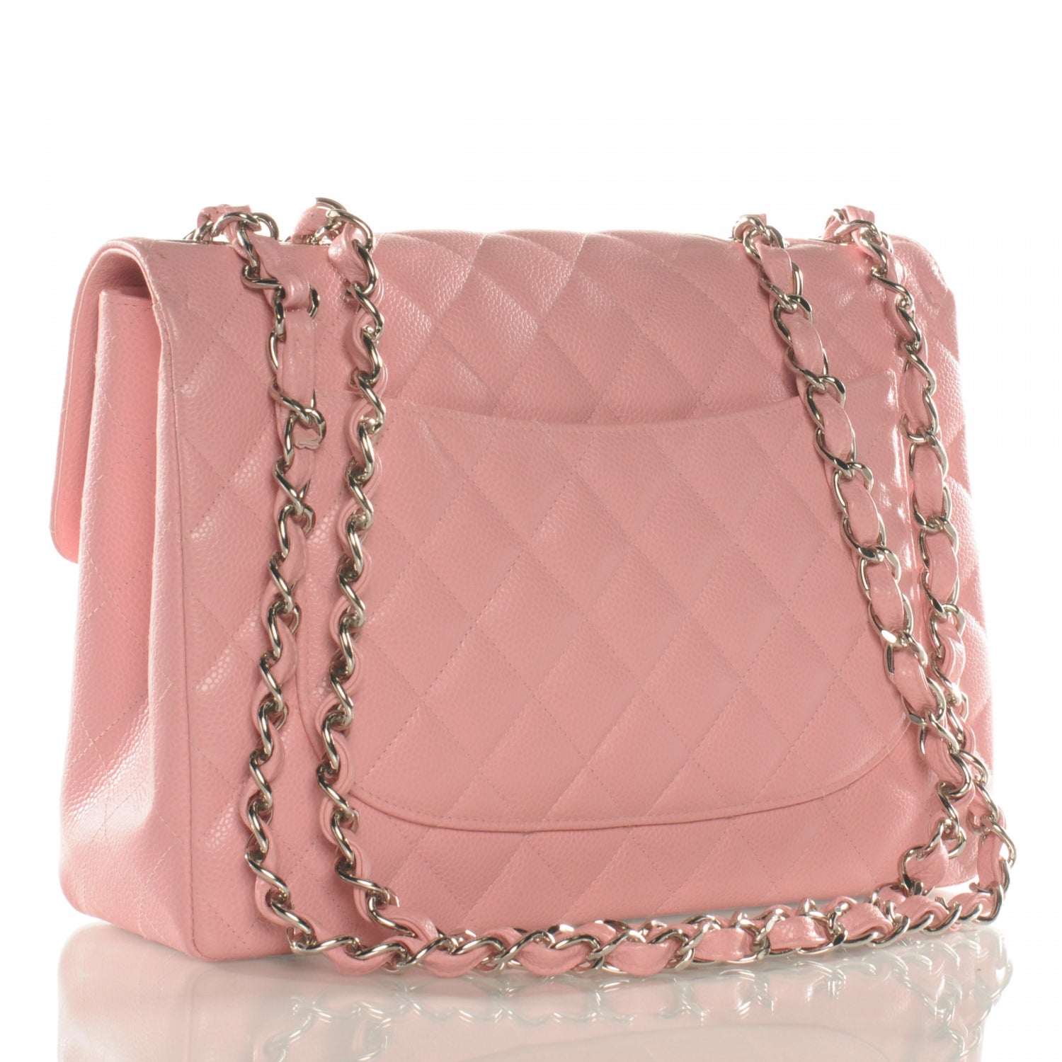 Chanel Caviar Jumbo Single Flap Pink 3 of 8