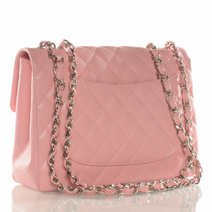 Chanel Caviar Jumbo Single Flap Pink 3 of 8