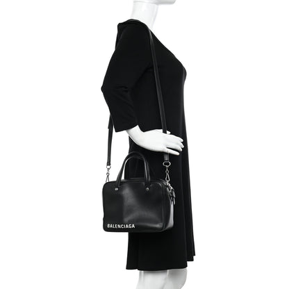 Balenciaga Shiny Day Calfskin XS Triangle Square Bag Black 2 of 12