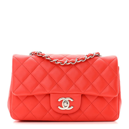 Chanel Lambskin Quilted Mini Rectangular Flap Red 1 of 12
