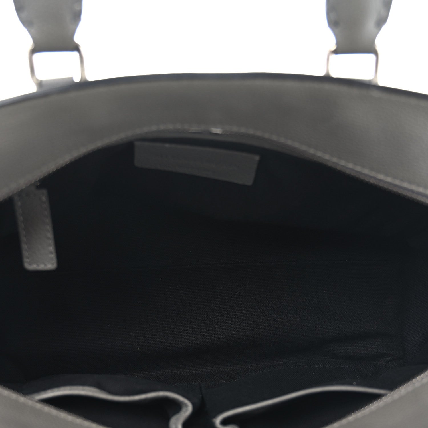 Alexander McQueen Pebbled Calfskin Small Skull Padlock Zip Around Tote Dark Grey 5 of 10