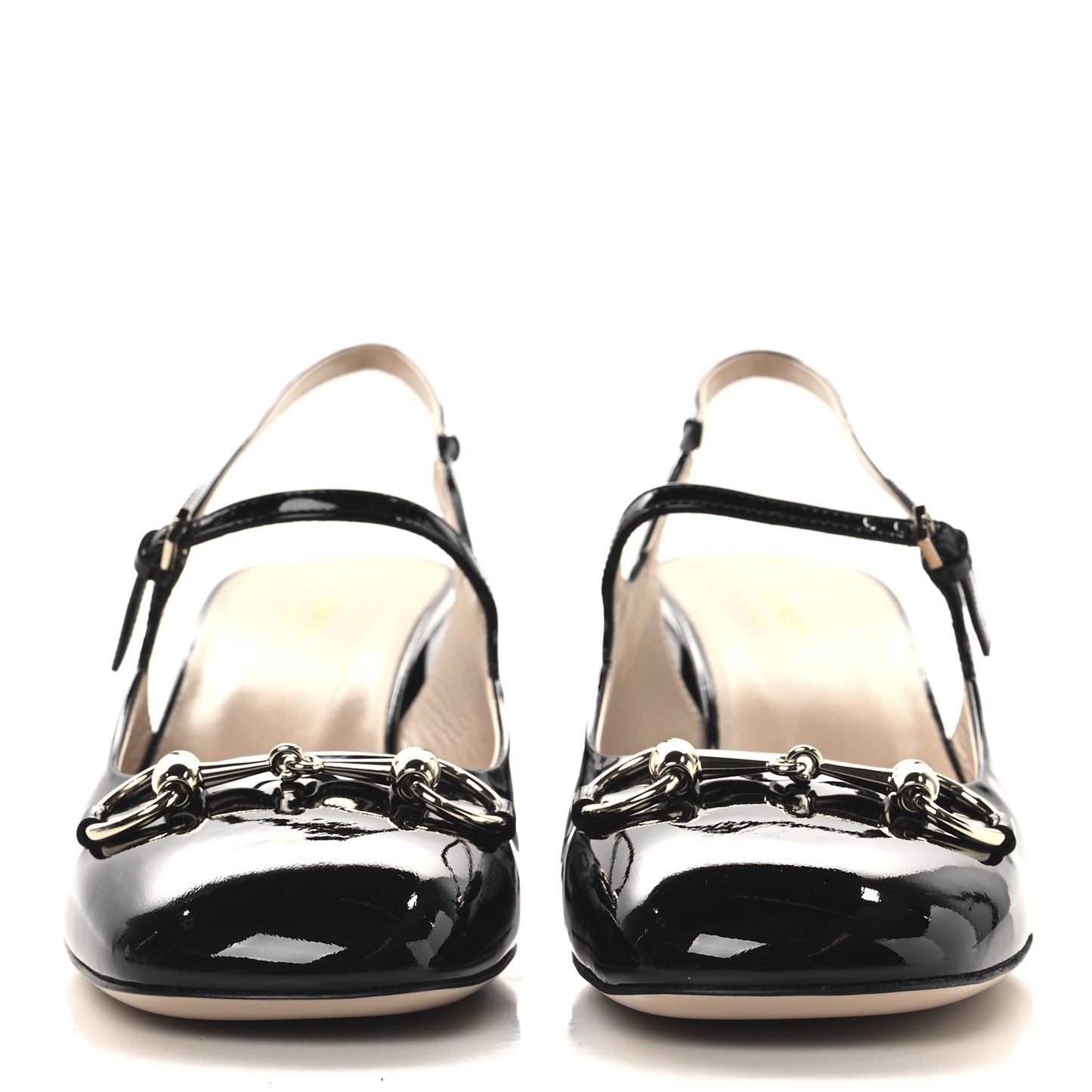 Patent Womens Horsebit Slingback Pumps 40 Black