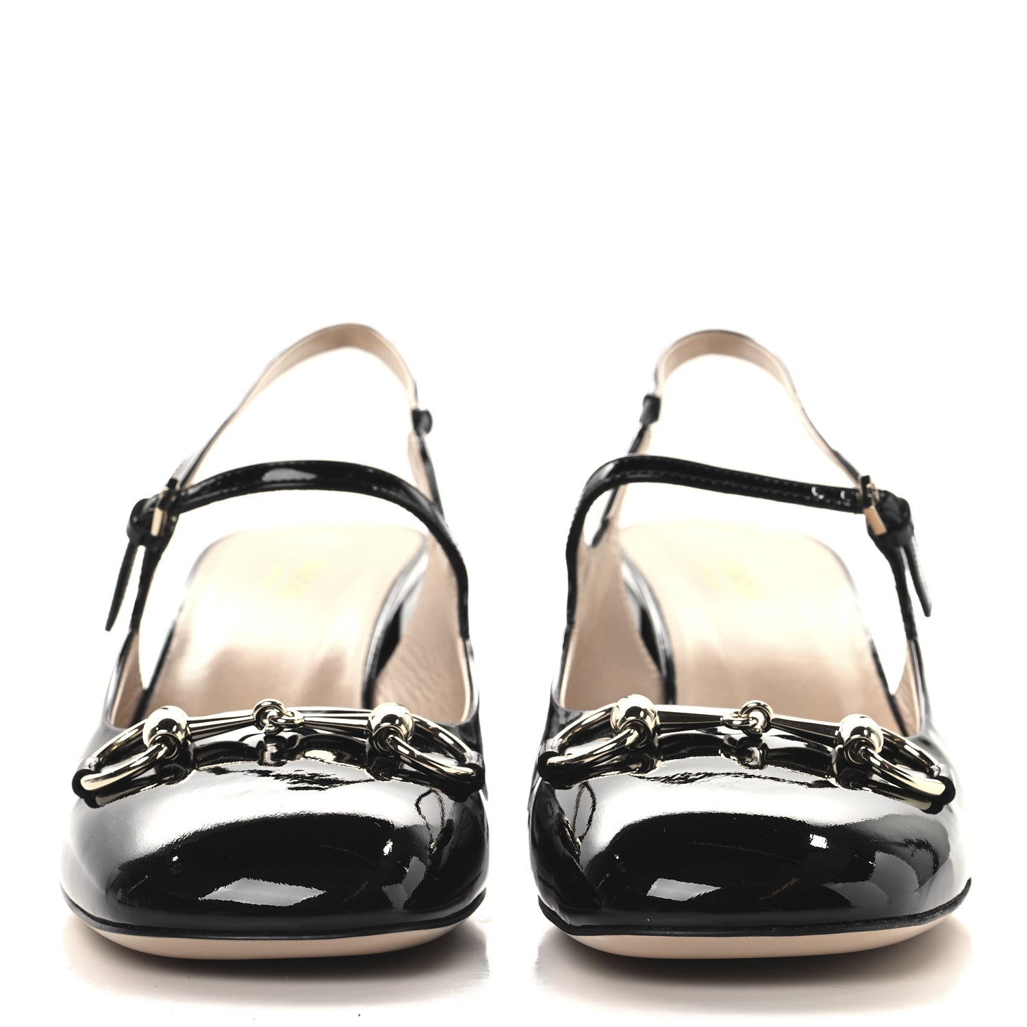 Gucci Patent Womens Horsebit Slingback Pumps 40 Black 3 of 10