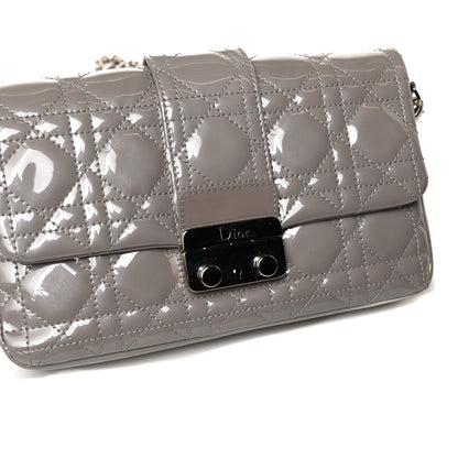 Christian Dior Patent Cannage New Lock Pouch Grey 11 of 13