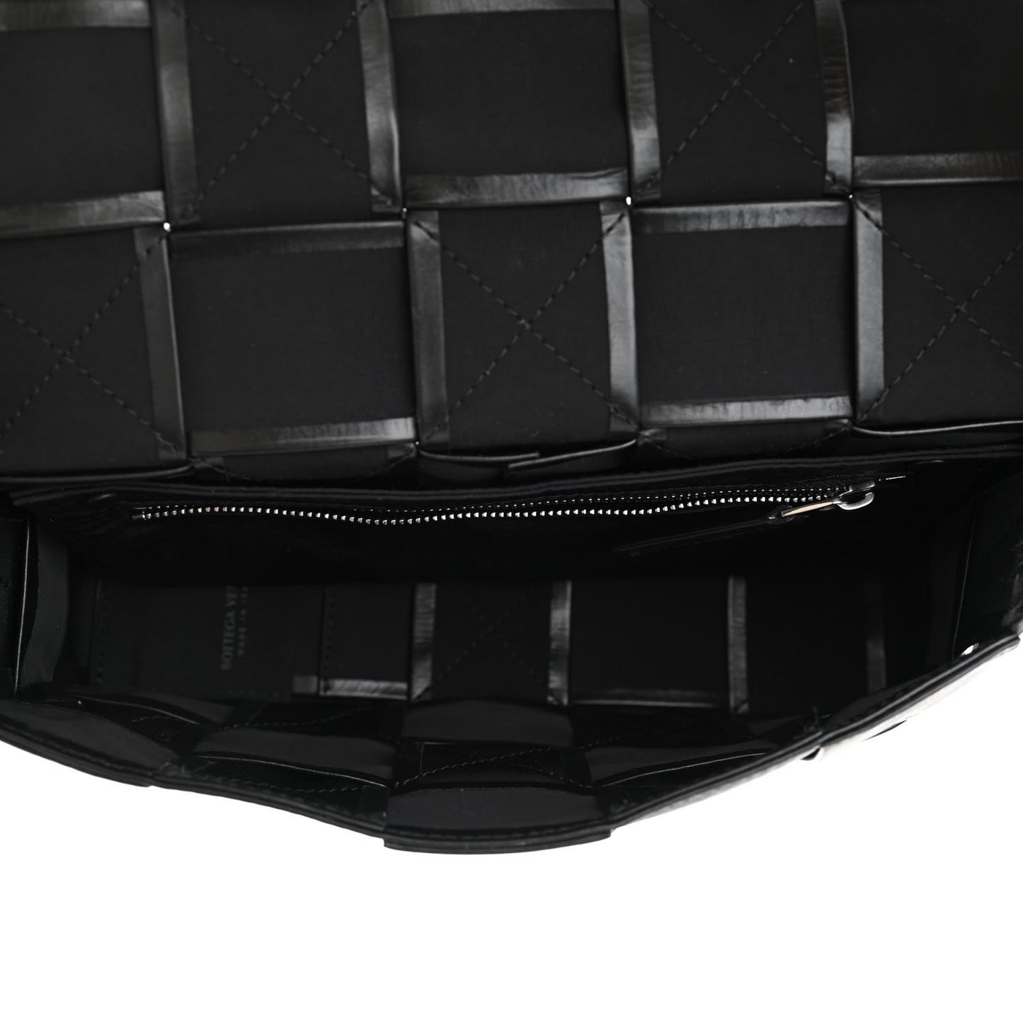 Paper Calfskin Maxi Intreccio Cassette Crossbody Bag Black