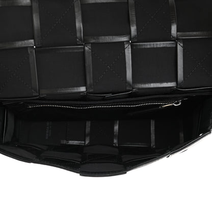 Bottega Veneta Paper Calfskin Maxi Intreccio Cassette Crossbody Bag Black 5 of 8