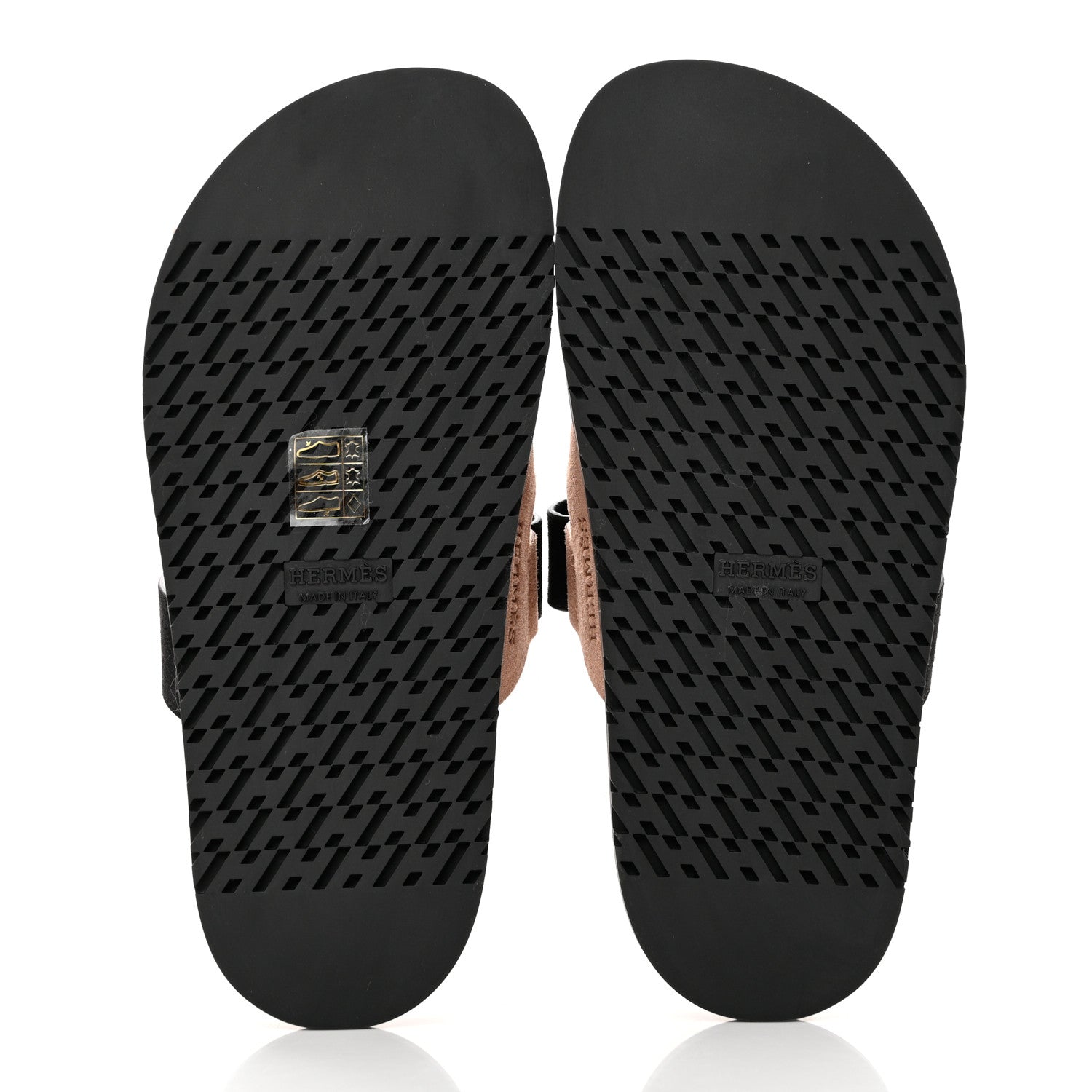 Hermes Suede Goatskin Womens Chypre Sandals 36 Rose Perle Black 5 of 9
