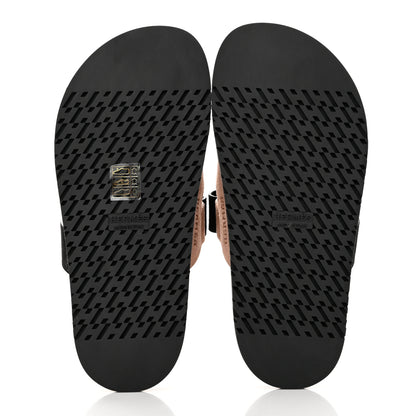 Hermes Suede Goatskin Womens Chypre Sandals 36 Rose Perle Black 5 of 9