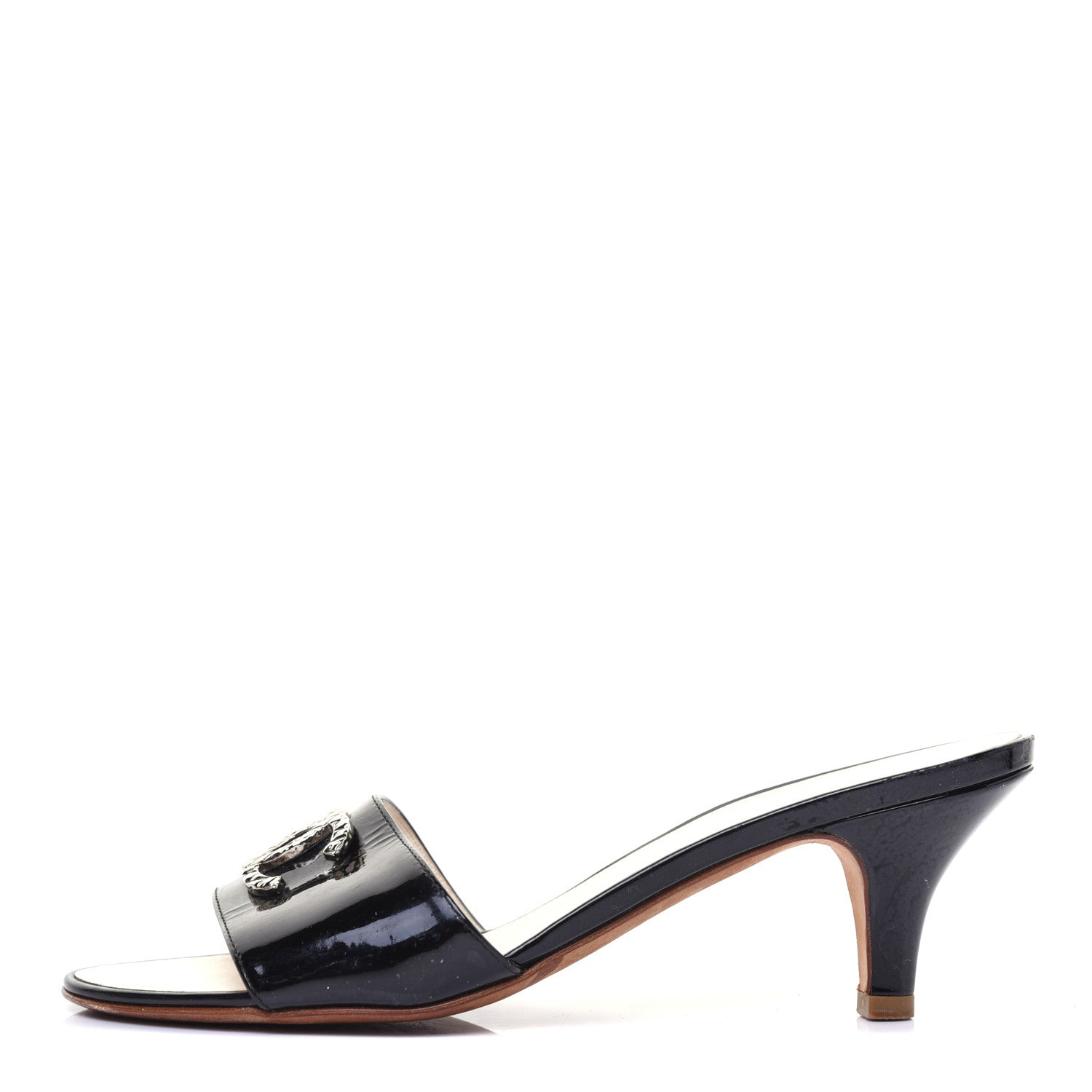 Chanel Patent Calfskin CC Mules 36 Black 1 of 8