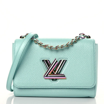 Louis Vuitton Iridescent Grained Calfskin Summer Splash Twist MM Blue 3 of 10