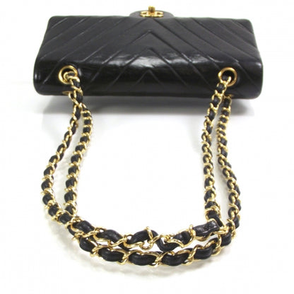 Chanel Vintage Lambskin Chevron Double Flap Black 6 of 13