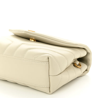 Saint Laurent Calfskin Y Quilted Monogram Toy Loulou Crossbody Bag Crema Soft 10 of 10