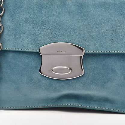 Prada Scamosciato Suede Metal Shoulder Bag Voyage 11 of 13