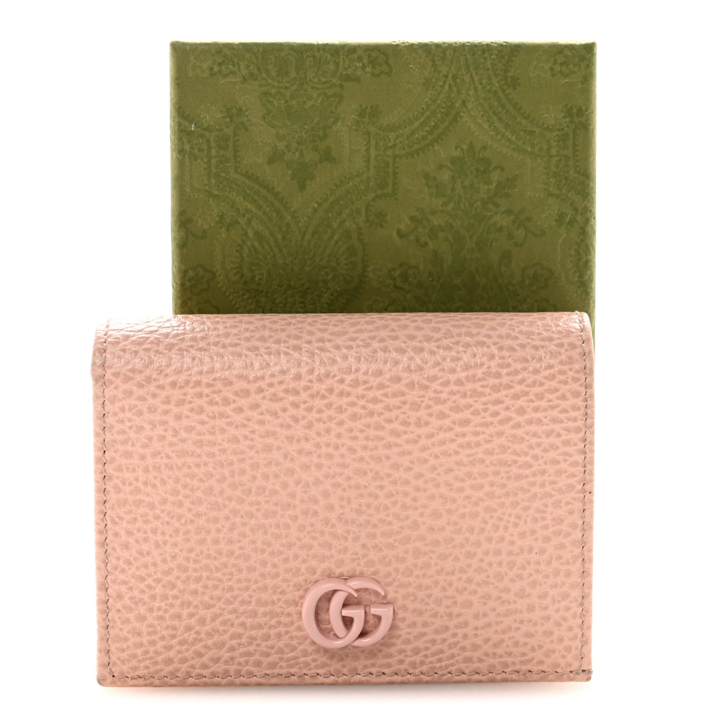 Gucci Dollar Calfskin Enamel Monochrome GG Marmont Card Case Perfect Pink 8 of 8