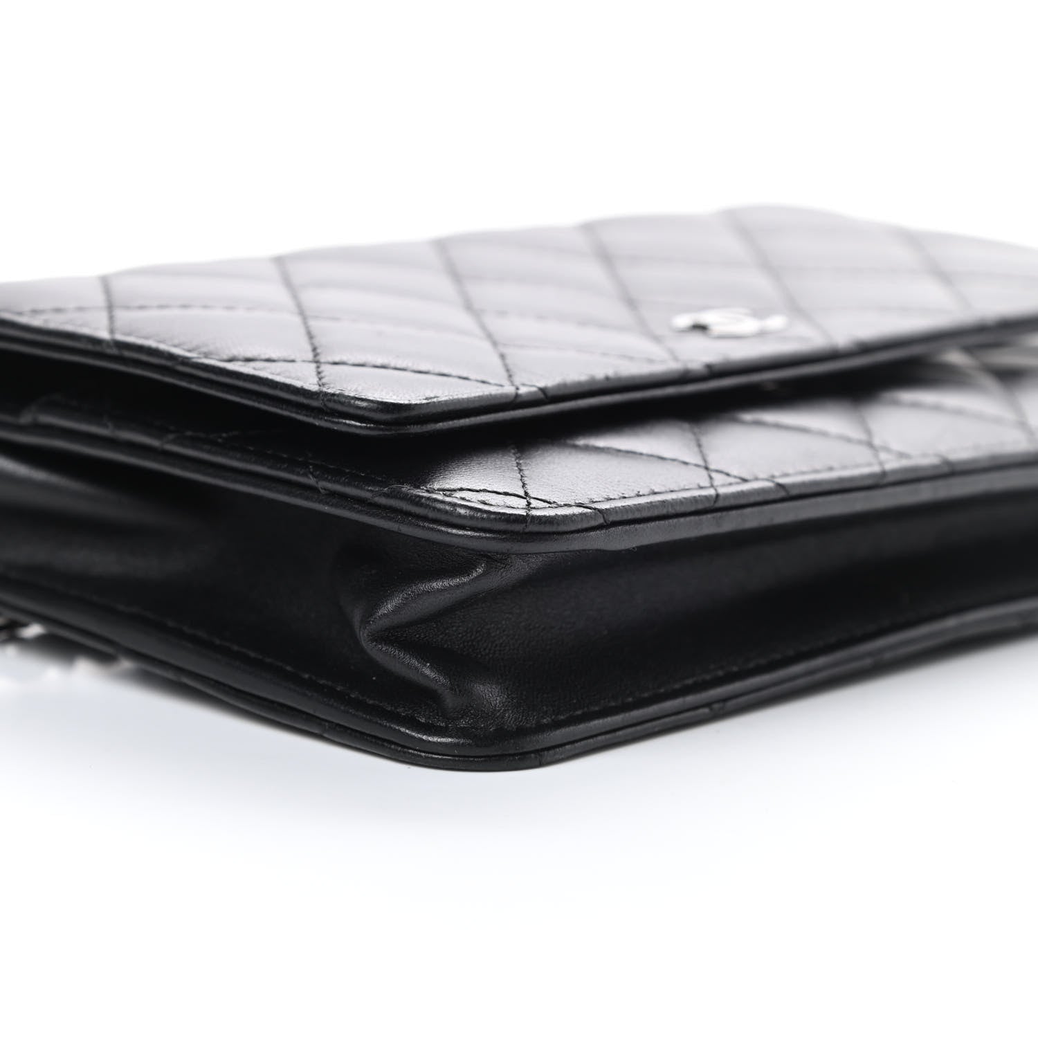 Chanel Lambskin Quilted Wallet On Chain WOC Black 10 of 16