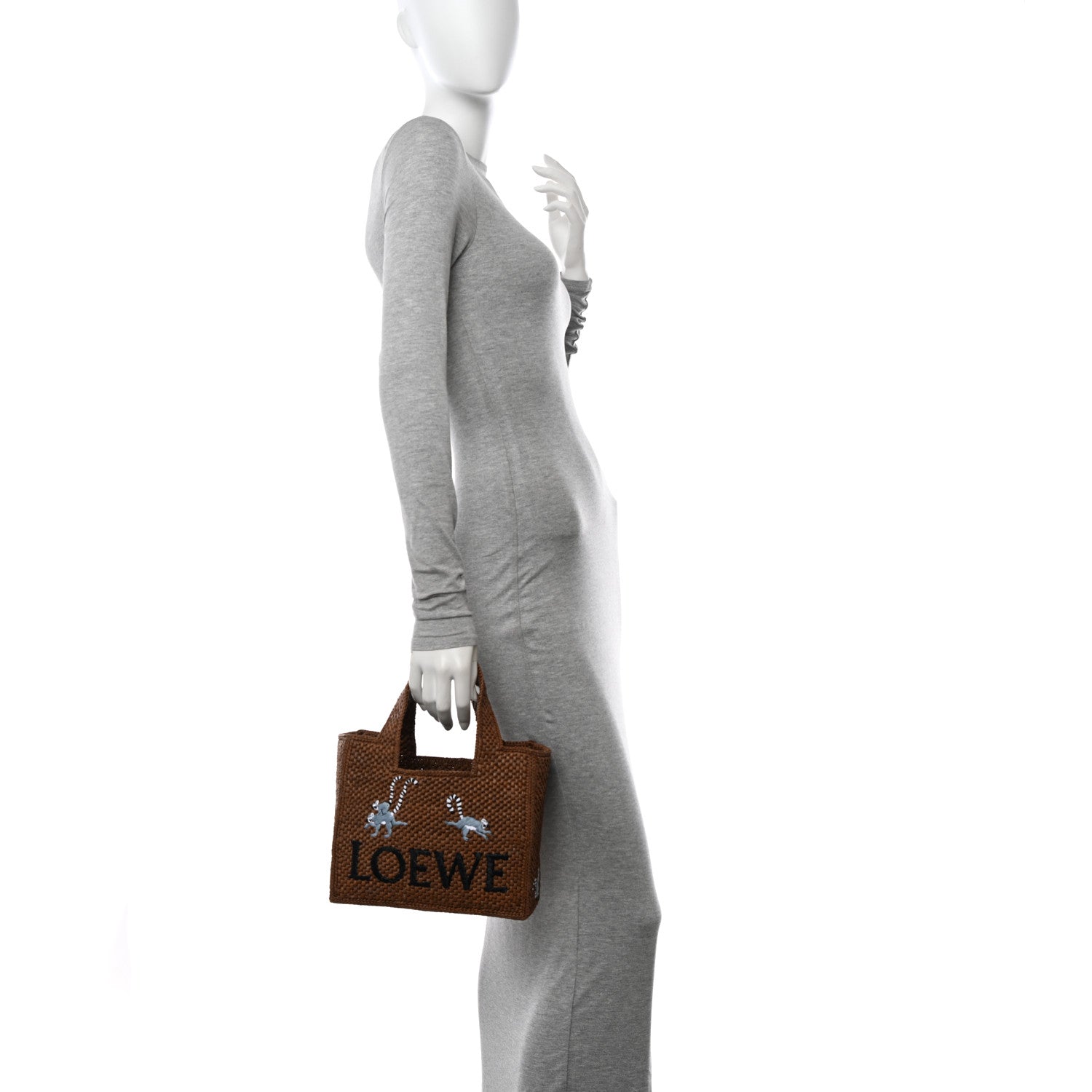 Loewe X SUNA FUJITA Raffia Small Font Tote Brown 2 of 12