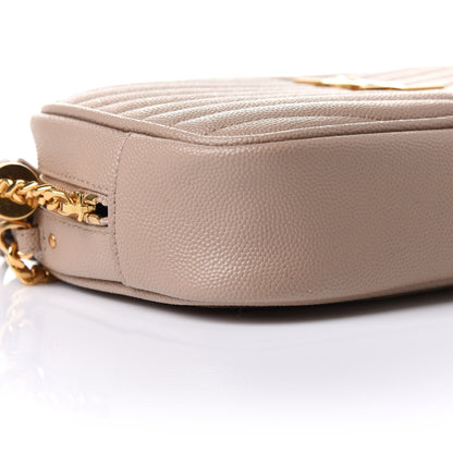Saint Laurent Grain De Poudre Matelasse Monogram Mini Lou Camera Bag Dark Beige 9 of 10