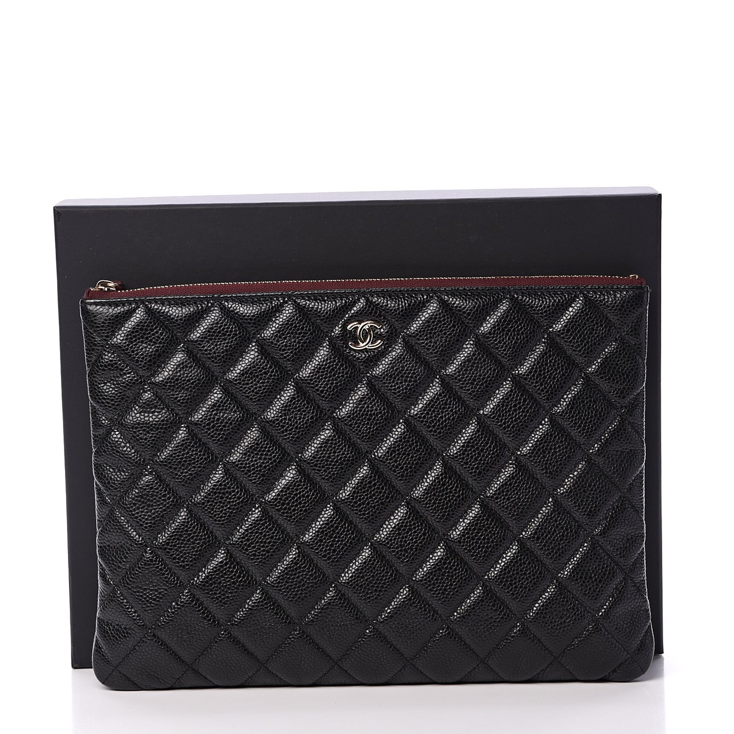 Caviar Quilted Medium Cosmetic Case Black