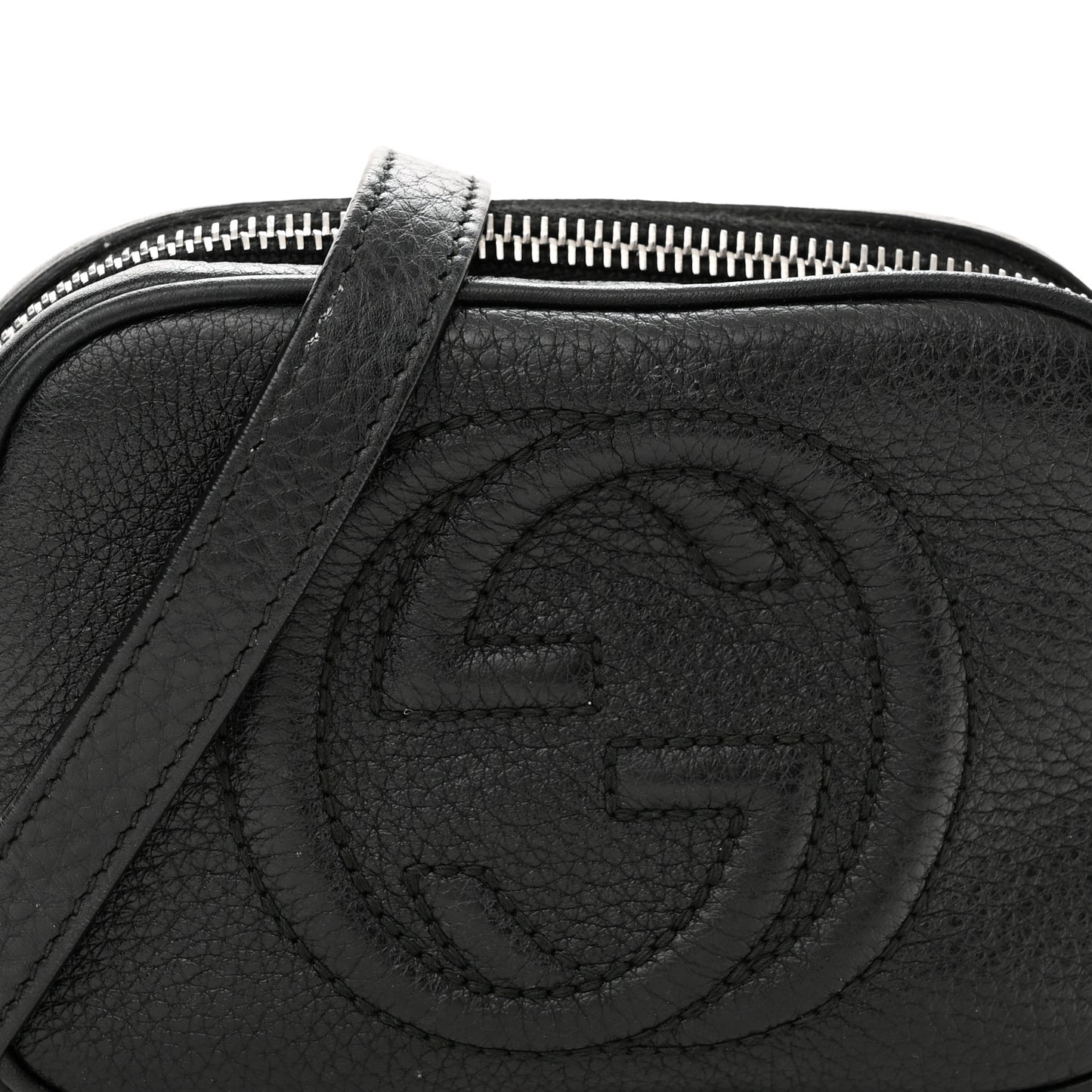 Pebbled Calfskin Children's Mini Soho Disco Messenger Bag Black