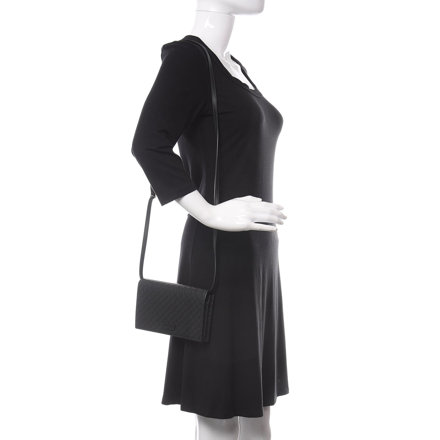 Microguccissima Crossbody Wallet Black