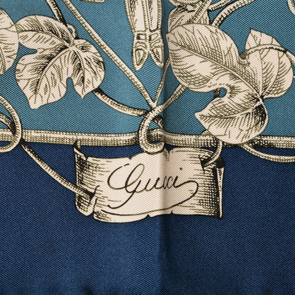 Gucci Silk Twill Wondergardenia Square Scarf Bluette 5 of 5