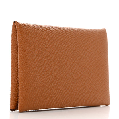 Hermes Epsom Calvi Card Case Gold 3 of 8