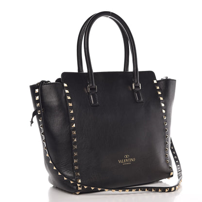 Valentino Garavani Vitello Rockstud Double Handle Tote Black 4 of 12