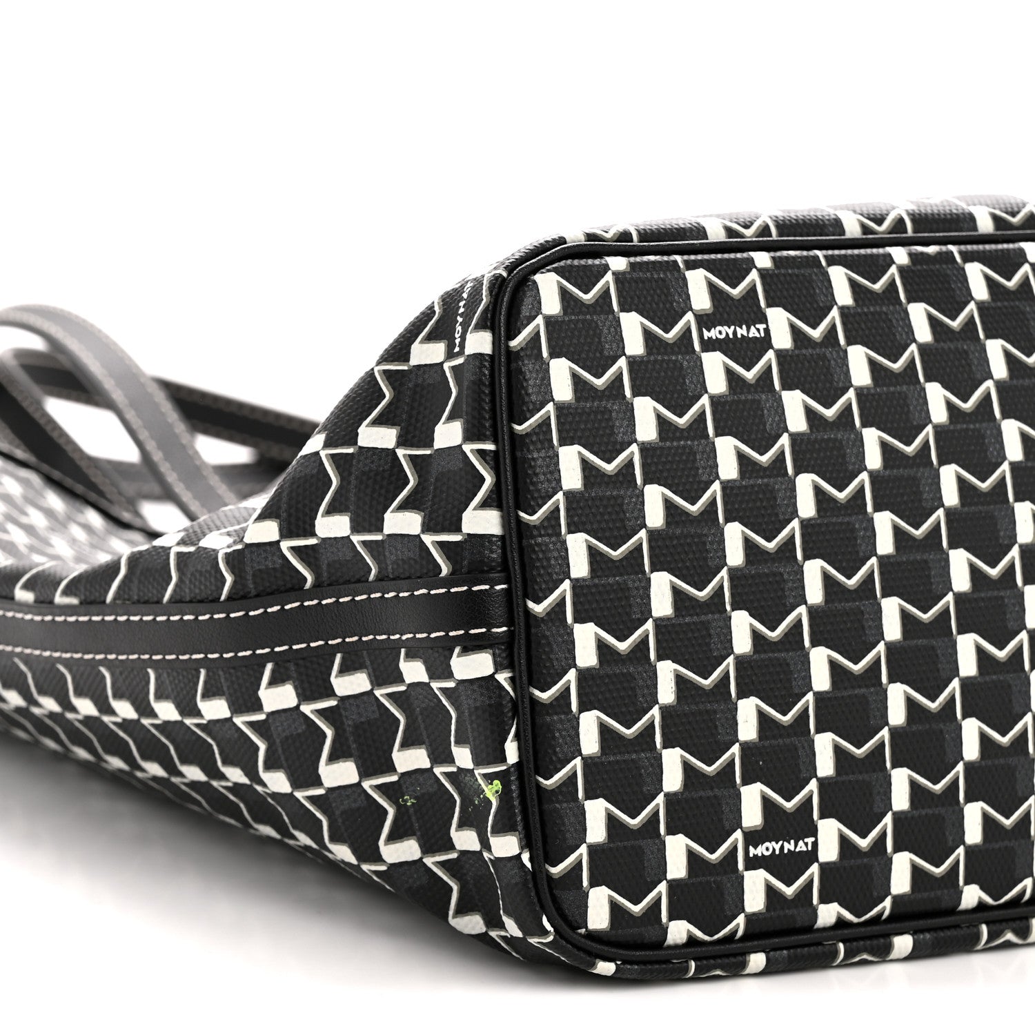 Moynat Calfskin Canvas M Tote PM Black White 10 of 12