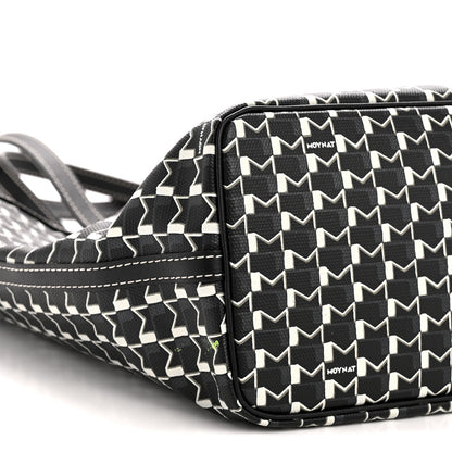 Moynat Calfskin Canvas M Tote PM Black White 10 of 12