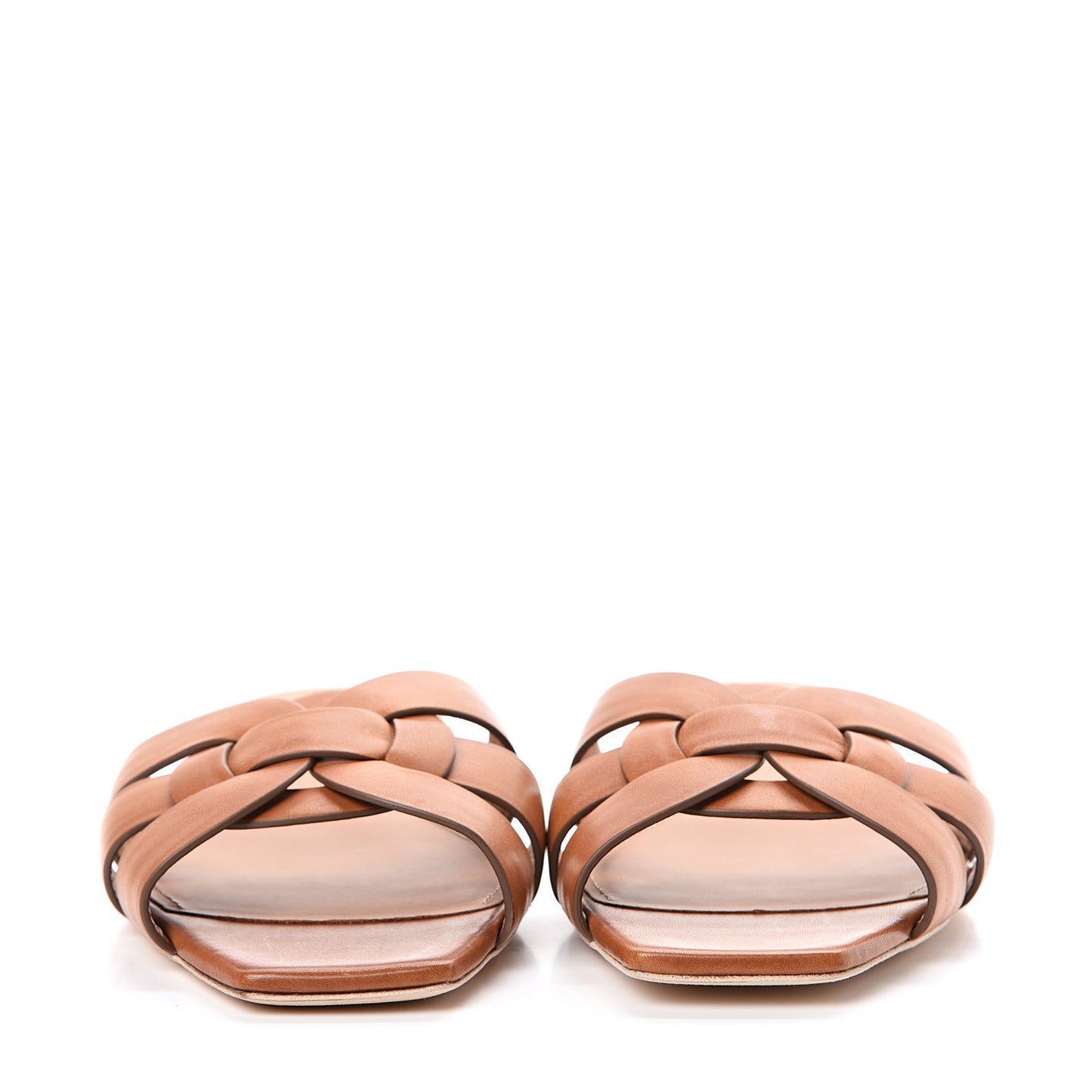 Calfskin Tribute 05 Slide Sandals 39.5 Amber
