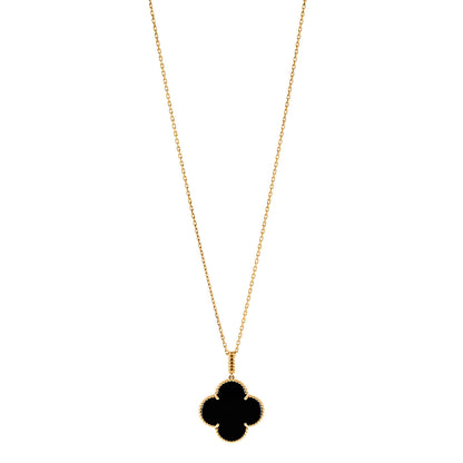 Van Cleef & Arpels 18K Yellow Gold Black Onyx Magic Alhambra Pendant Necklace 1 of 9